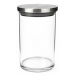 pote de vidro onxy com tampa metal 9x15cm 7012 (mp)