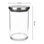 pote de vidro onxy com tampa metal 9x15cm 7012 (mp)