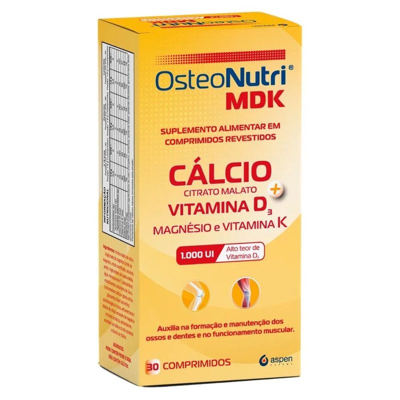 suplemento alimentar osteonutri mdk 1000ui 30 comprimidos revestidos aspen pharma