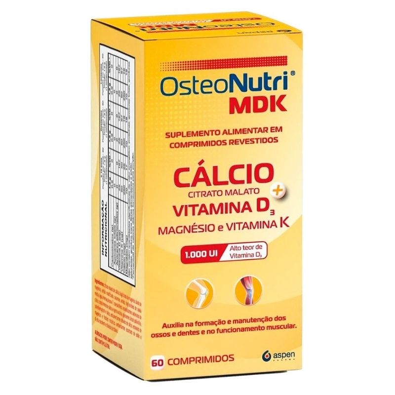 suplemento alimentar osteonutri mdk 1000ui 60 comprimidos revestidos aspen pharma