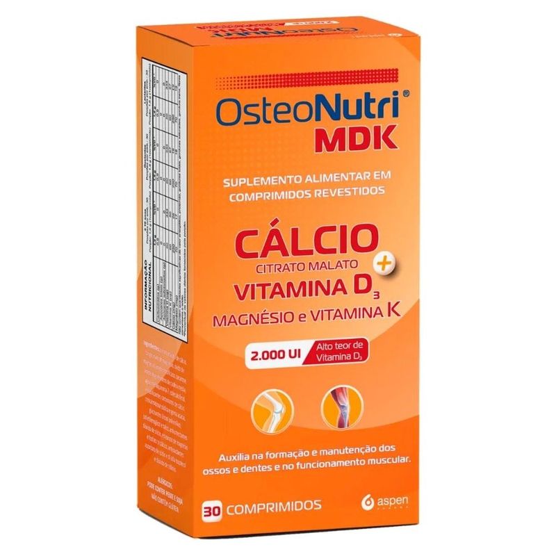 suplemento alimentar osteonutri mdk 2000ui 30 comprimidos revestidos aspen pharma