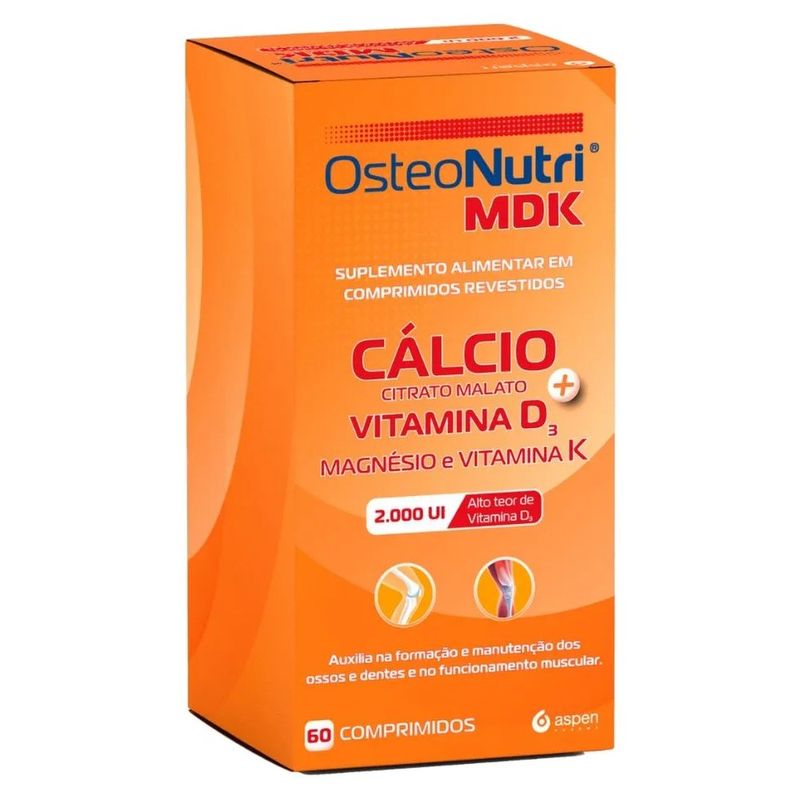 suplemento alimentar osteonutri mdk 2000ui 60 comprimidos revestidos aspen pharma