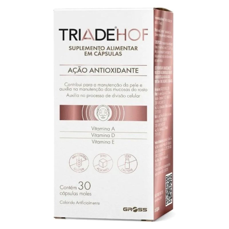 suplemento alimentar triade hof ação antioxidante 30 cápsulas gross
