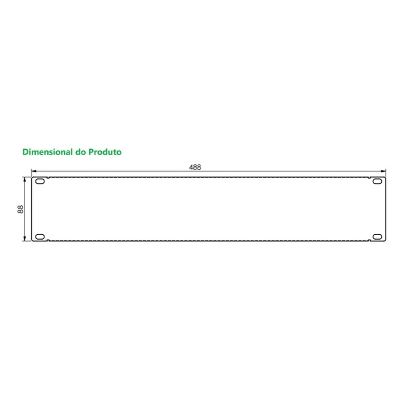 conjunto frente falsa para rack intelbras 2u 19" ff2u kit com 5 unidades 4770083 (mp)