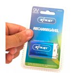 bateria recarregável knup 9v 450mah (mp)