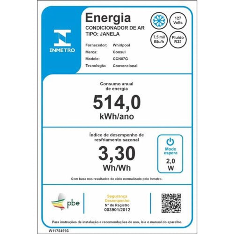ar condicionado de janela 7.500 btus 127v consul frio eletrônico com design moderno ccn07gbana