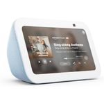 echo show 5 amazon com tela inteligente, alexa+ graves 2x mais potentes som mais nítido azul a-bi