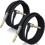 kit com 2 cabos para guitarra birvemce de 3 metros e conector de 6,35mm a-bi