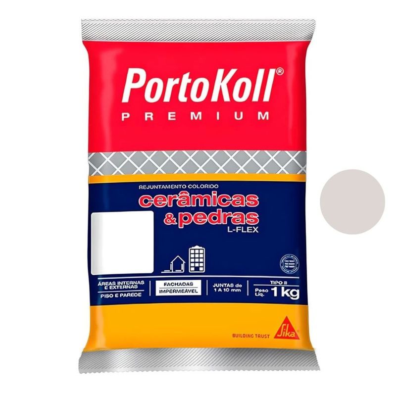 rejunte flexível cerâmica e pedras portokoll 1kg marfim (mp)