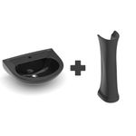 kit lavatório com coluna de chão celite saveiro preto 470x395mm (mp)
