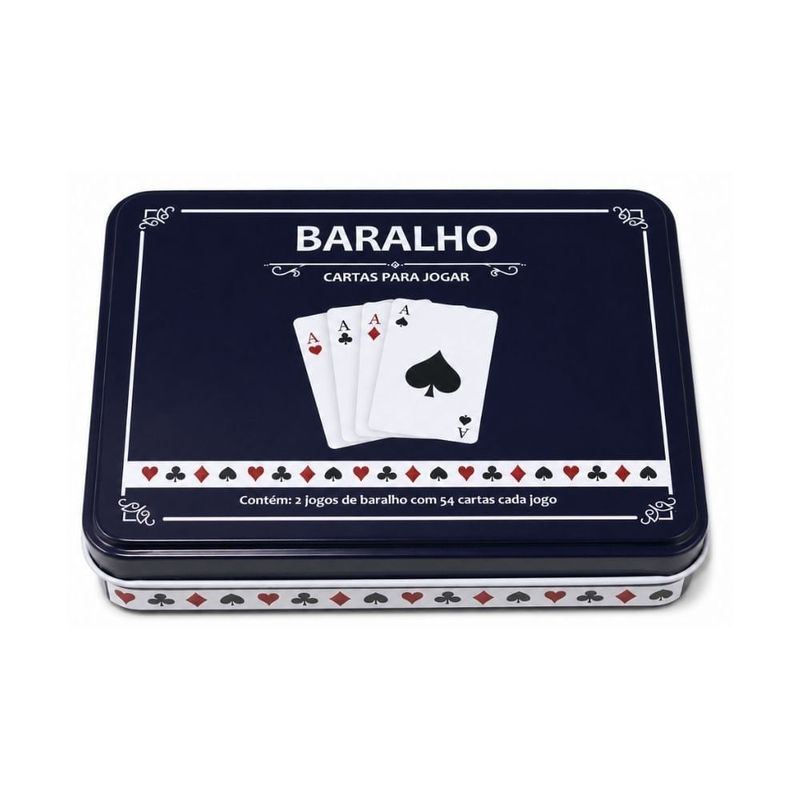 jogo baralho imporiente plástico lata im42030 (mp)