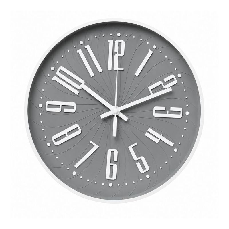 relógio de parede imporiente 30x30x4,5cm cinza ygd9885jb1 (mp)