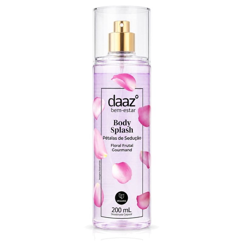 body splash daaz pétalas de sedução floral frutal gourmand 200ml