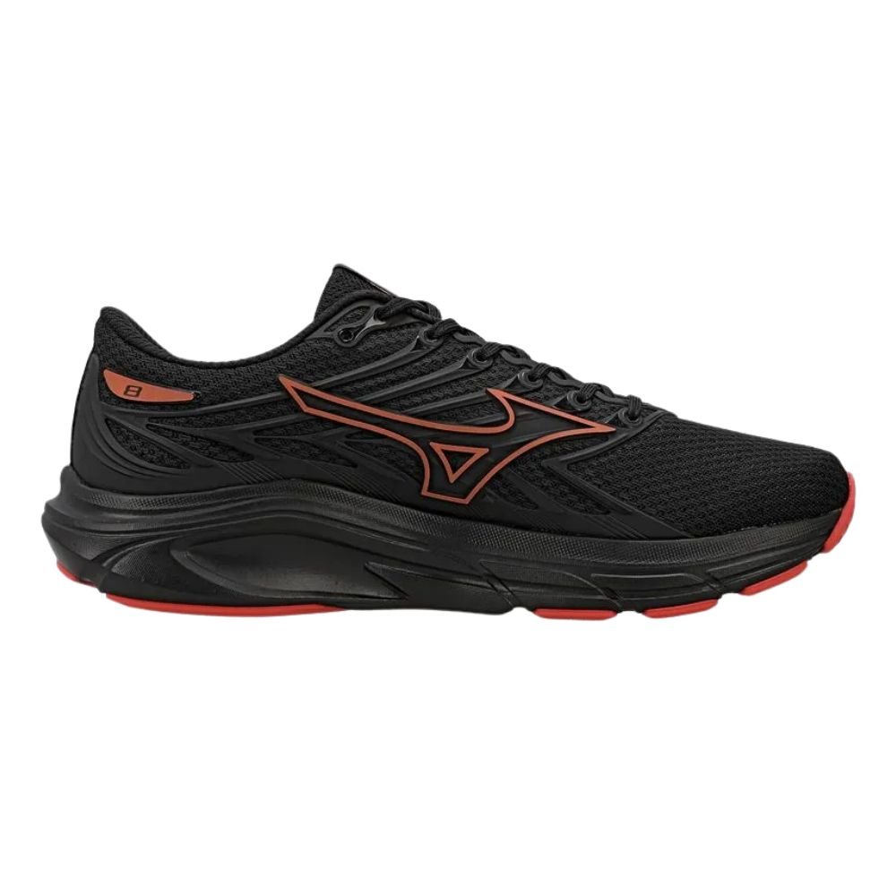 Tênis Corrida Masculino n°39 Mizuno Jet 8 Preto e Vermelho