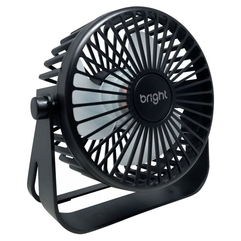 mini ventilador bright usb 13,3cm preto vn001