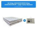 kit colchão king marjom 193x203x35cm + jogo cama king baumon 4 peças 200 fios