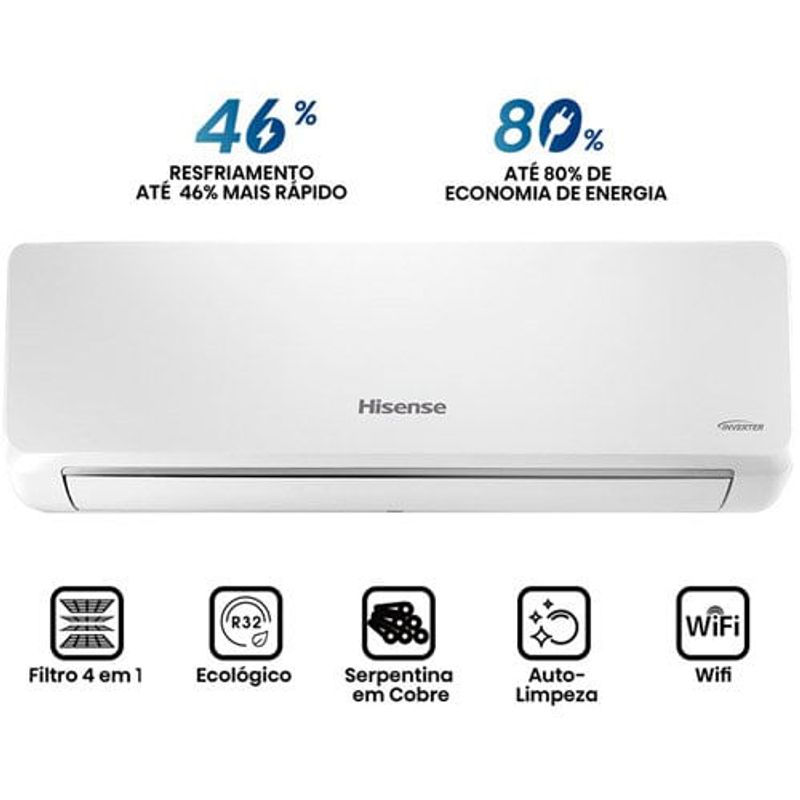 ar-condicionado split 12.000 btus hisense inverter wi-fi frio as-12tw2rld td00/as-12tw2rld00