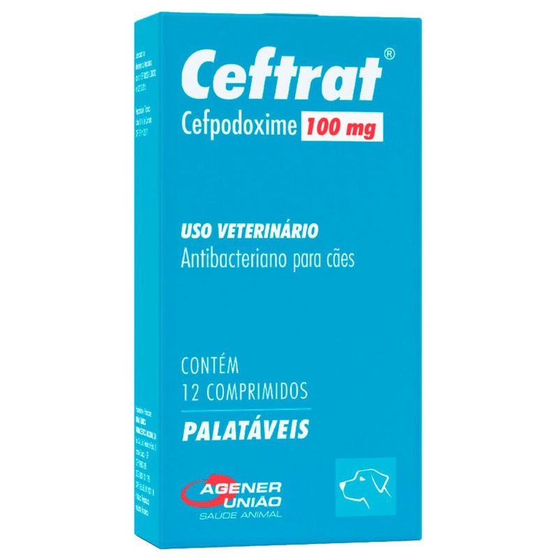 antibacteriano para cães ceftrat agener união 100mg com 12 comprimidos (mp)
