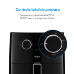 fritadeira air fryer elgin six fry cesto removível 6,5l 1500 watts preto (mp)