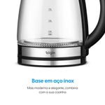 chaleira elétrica elgin visio glass pro 2l 1200 watts (mp)