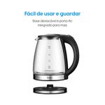 chaleira elétrica elgin visio glass pro 2l 1200 watts (mp)