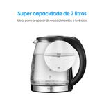 chaleira elétrica elgin visio glass pro 2l 1200 watts (mp)