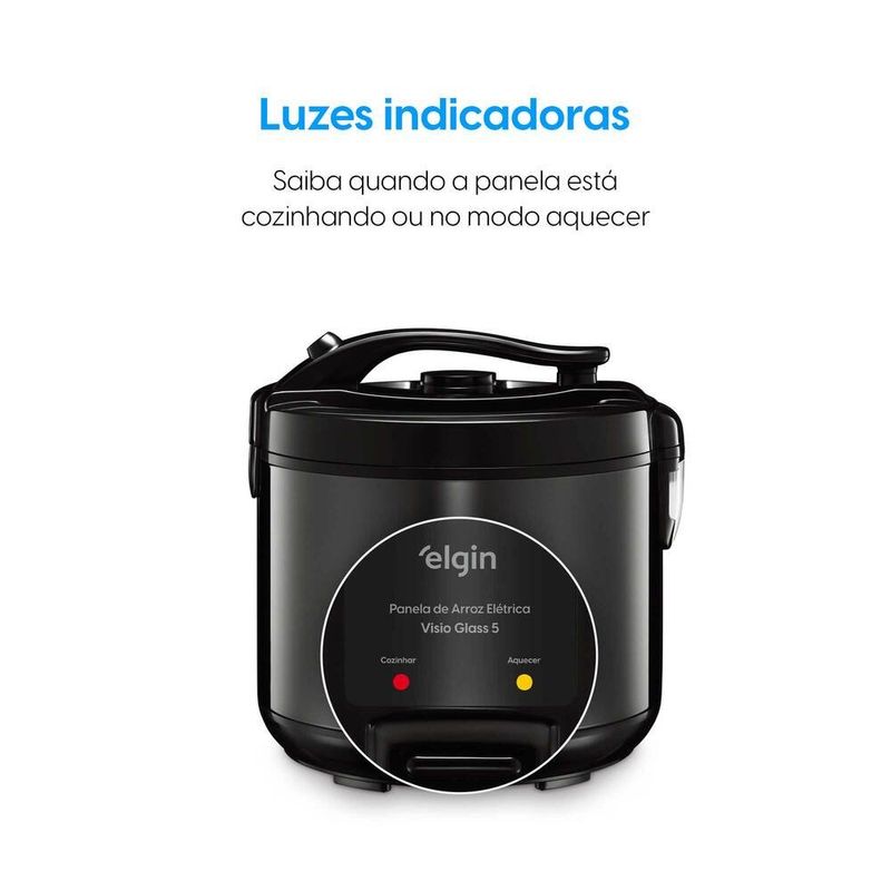 panela de arroz elgin visio glass 5,5 xícaras 400 watts (mp)