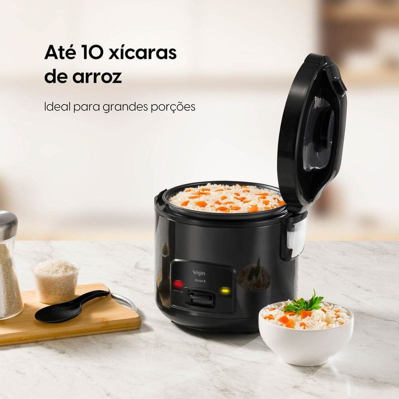 panela de arroz elétrica elgin rizzo ii 10 xícaras 700 watts preto (mp)
