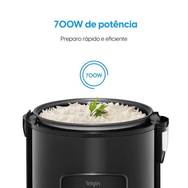 panela de arroz elétrica elgin rizzo ii 10 xícaras 700 watts preto (mp)