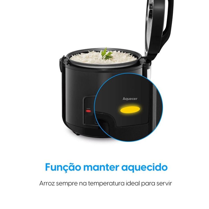 panela de arroz elétrica elgin rizzo ii 10 xícaras 700 watts preto (mp)
