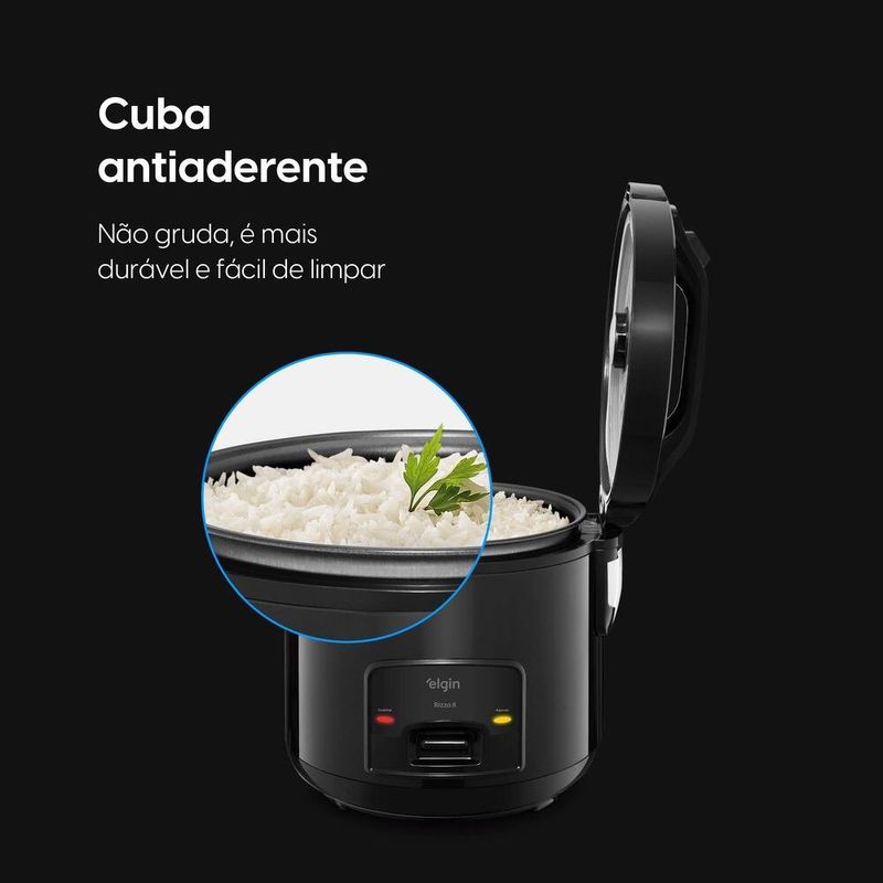 panela de arroz elétrica elgin rizzo ii 10 xícaras 700 watts preto (mp)