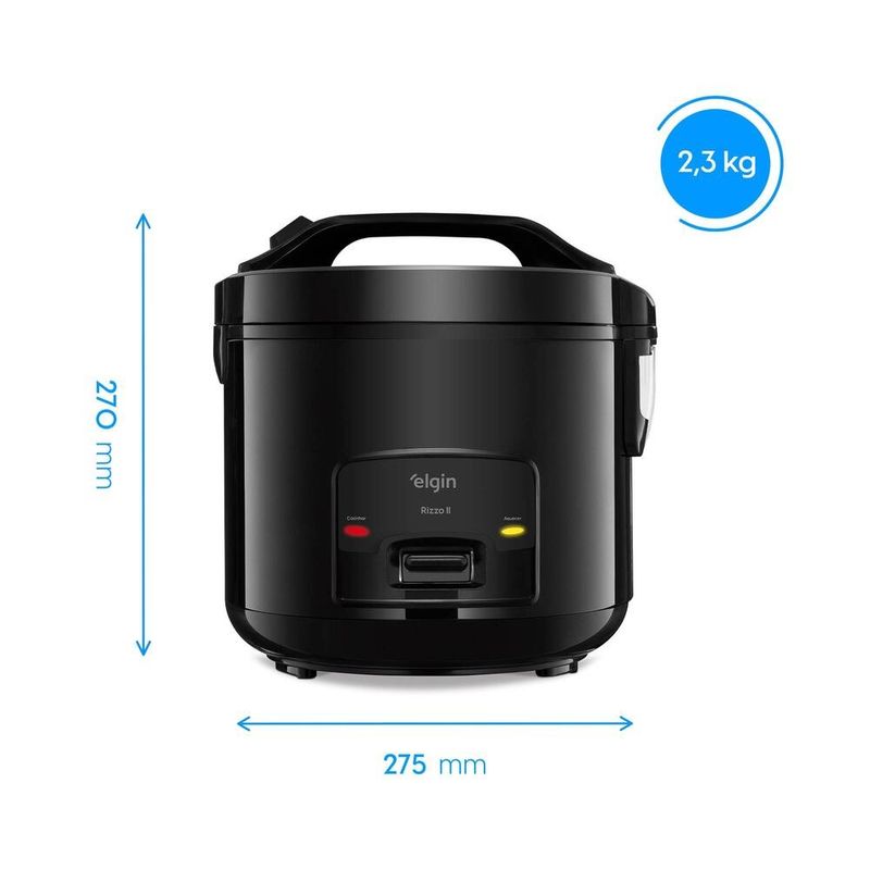 panela de arroz elétrica elgin rizzo ii 10 xícaras 700 watts preto (mp)
