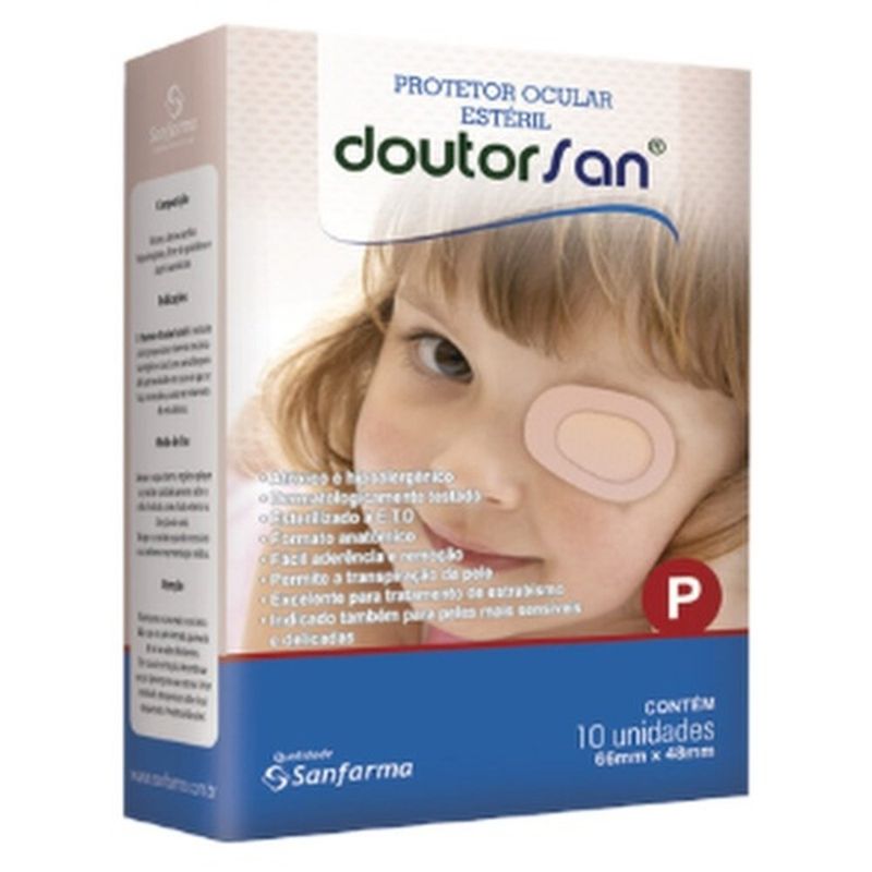 protetor ocular sanfarma pequeno com 10 unidades (mp)