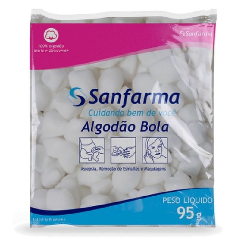 algodão sanfarma sancare bola 95g (mp)