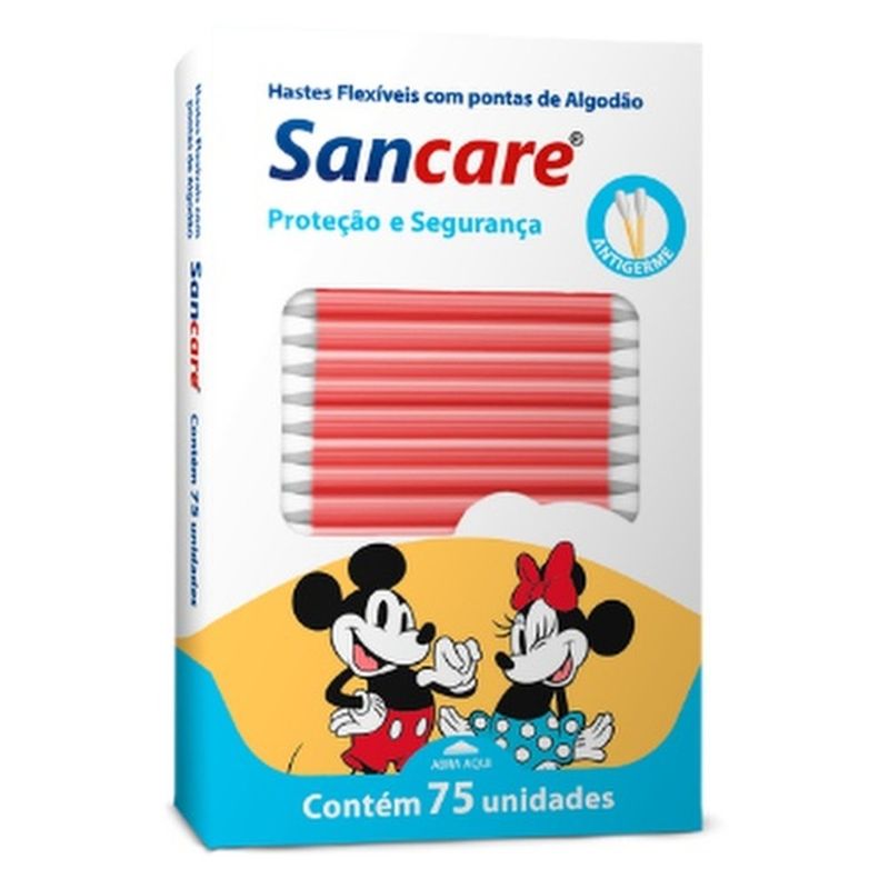hastes flexíveis sanfarma mickey e minnie com 75 unidades (mp)