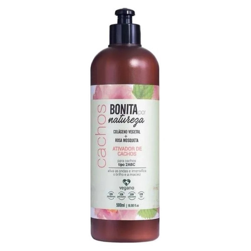 ativador de cachos classy brands 2abc bonita por natureza rosa mosqueta 500ml (mp)