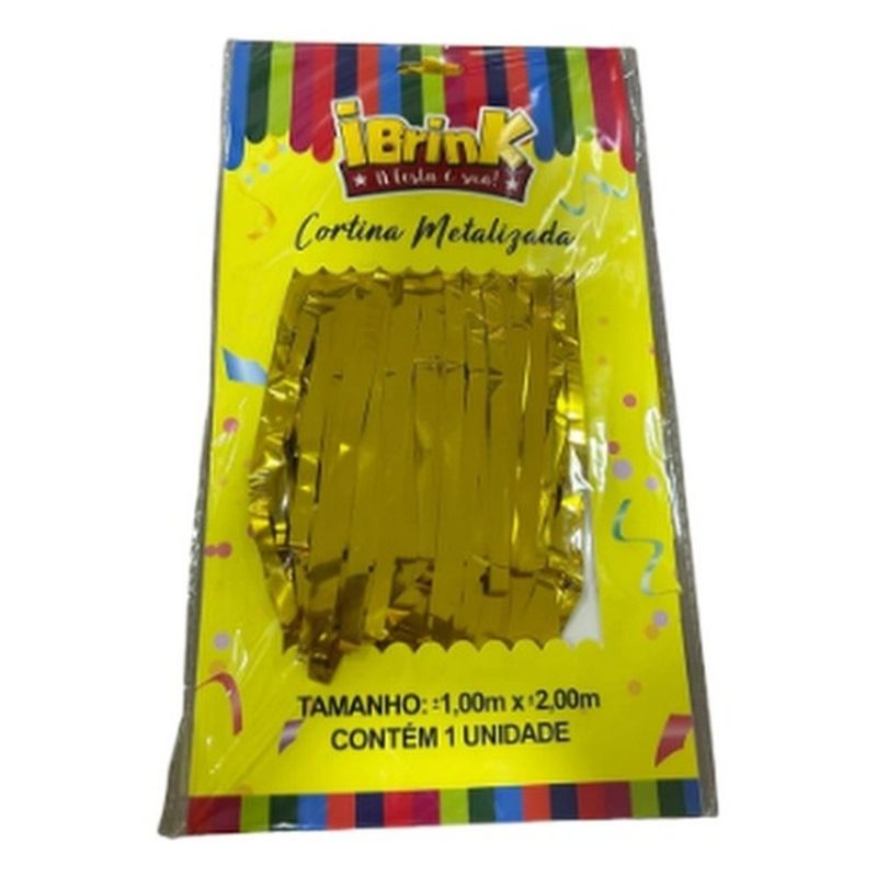 cortina metalizada ibrink dourado 1x2m (mp)
