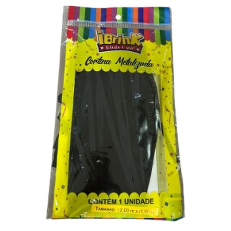 cortina metalizada ibrink preto 1x2m (mp)