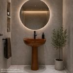 kit lavatório com coluna de chão logasa parati ocre 470x425mm (mp)