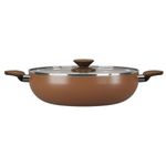 frigideira com tampa wok brinox 3,5 litros 28cm marrom