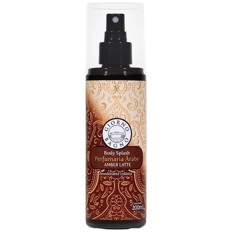 body splash giorno bagno perfumaria árabe amber latte 200ml
