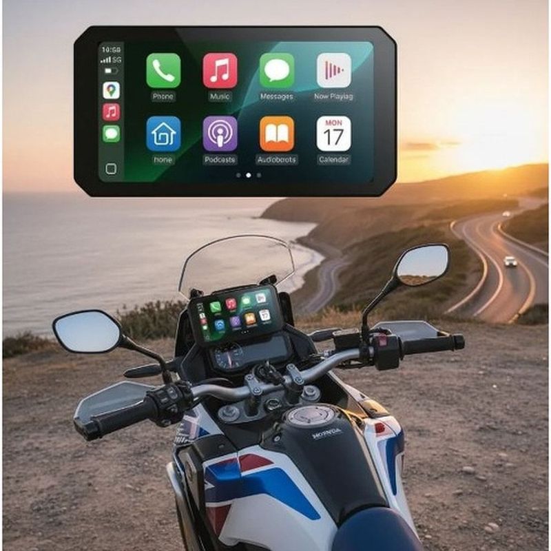 central multimídia stallion g-6 6 polegadas android auto e apple carplay para moto universal (mp)