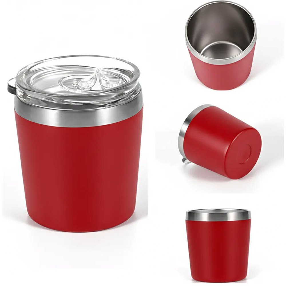 Caneca Térmica Xiongzhi Inox Com Tampa Vermelha E-BI