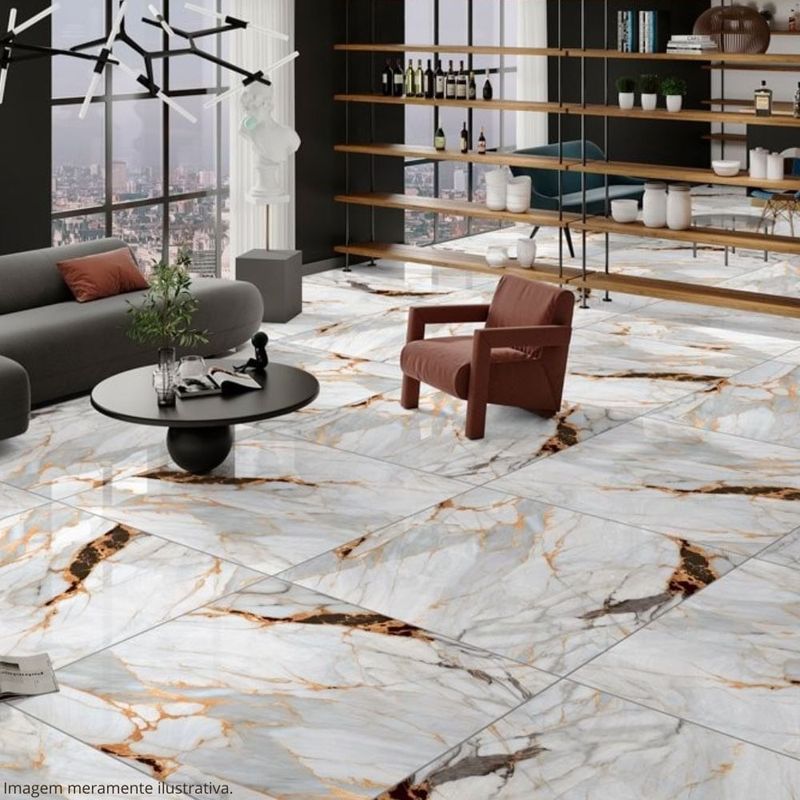 piso cerâmico retificado polido rochamaxx damasco 82x82cm caixa 2,70m² (mp)
