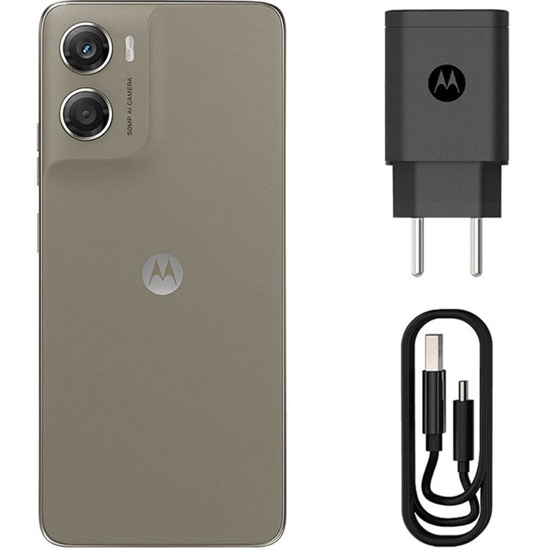 smartphone motorola g06 bege 128gb tela 6.9" câmera 50mp 4gb ram