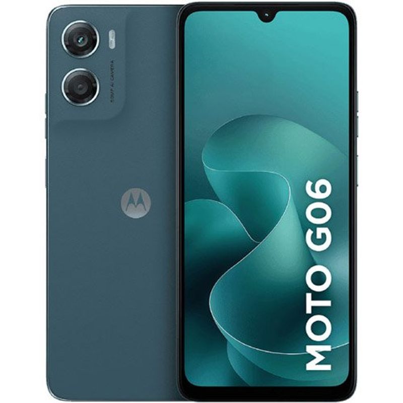 smartphone motorola g06 azul 128gb tela 6.9" câmera 50mp 4gb ram