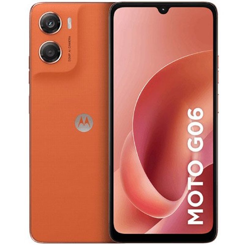 smartphone motorola g06 laranja 128gb tela 6.9" câmera 50mp 4gb ram