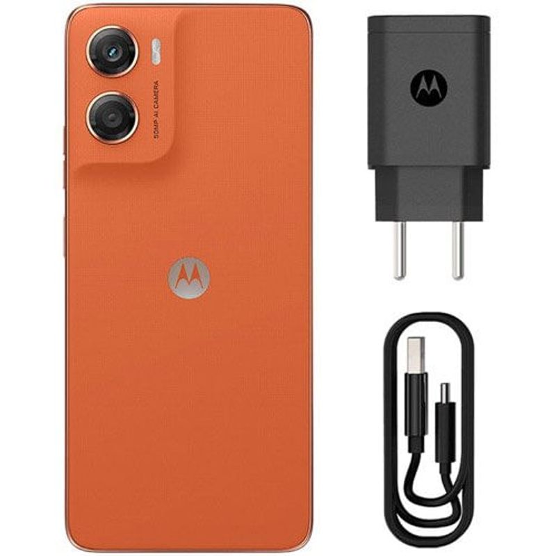 smartphone motorola g06 laranja 128gb tela 6.9" câmera 50mp 4gb ram