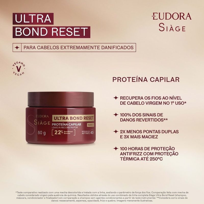 leave-in reconstrutor eudora siàge ultra bond reset 80g