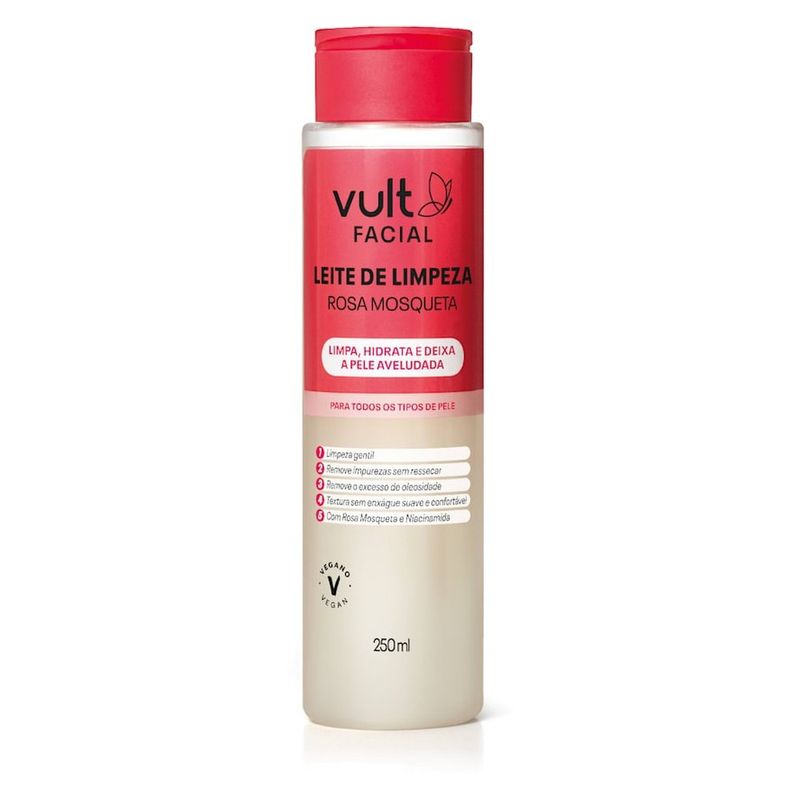 leite de limpeza facial vult rosa mosqueta 250ml